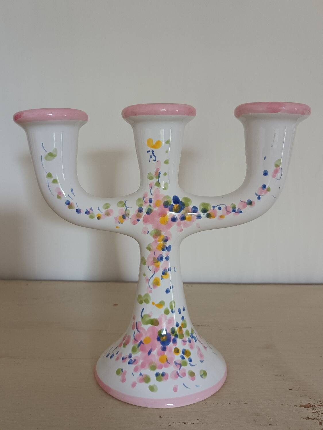 Vintage flower decor ceramic candle holder