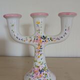 Vintage flower decor ceramic candle holder