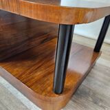 Pair of Art Decò bedside tables in walnut and thuja