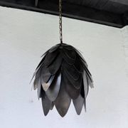 Brutalist suspension Jansen metal welded flower