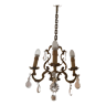 Bronze chandelier and tassels crystal Lucien Gau