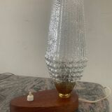 Vintage teak and glass lamp from the 50s