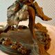 Bougeoir tripode en bronze " cerf " XIXe vennerie