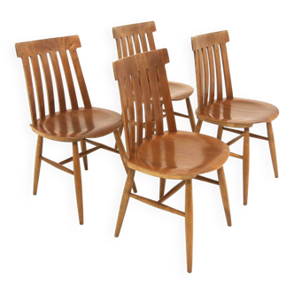 Set de 4 chaises en teck, Jan Hallberg, Edsbyverken, Suède, 1960