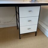 Large black and white Georges Nelson desk for Herman Miller, USA, circa 1950.