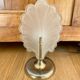 Shell lamp shell frosted glass and art deco brass
