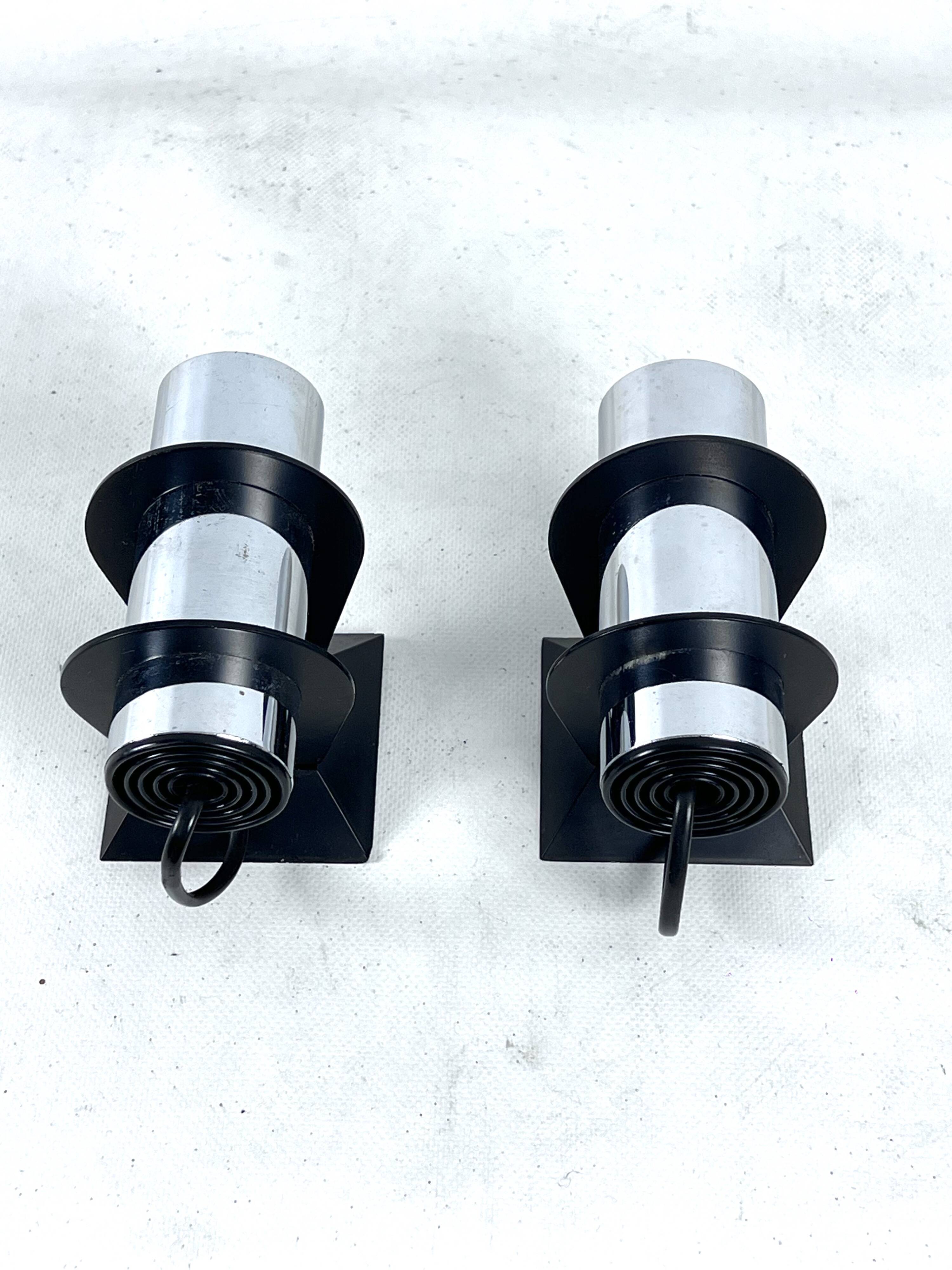 Targetti, pair of wall lamps model Elbow. Italy 1970s