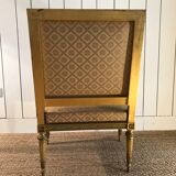 Louis XVI armchair in gilded wood carved and molded