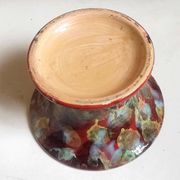 Coupe sur pied céramique multicolore (vide poche ou autre) années 60 diamètre 26,7 cm