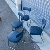 4 chaises Ronéo anciennes fabriquées par Nori