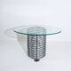 1970s modernist Italian console by Rima with a chrome spiral base.