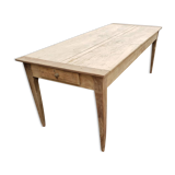 Table de ferme 2 tiroirs peuplier et chataignier