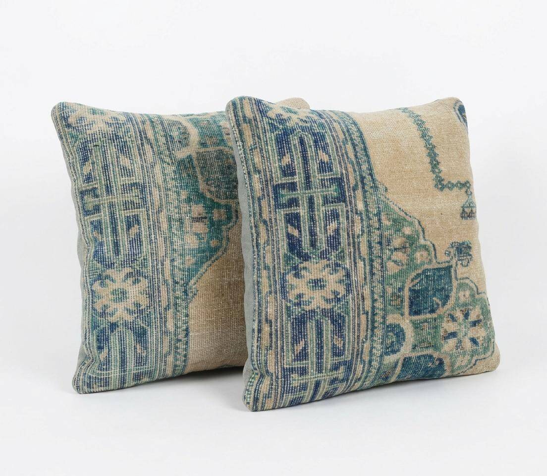 Set of 2 vintage Turkish cushion covers 51x51 cm