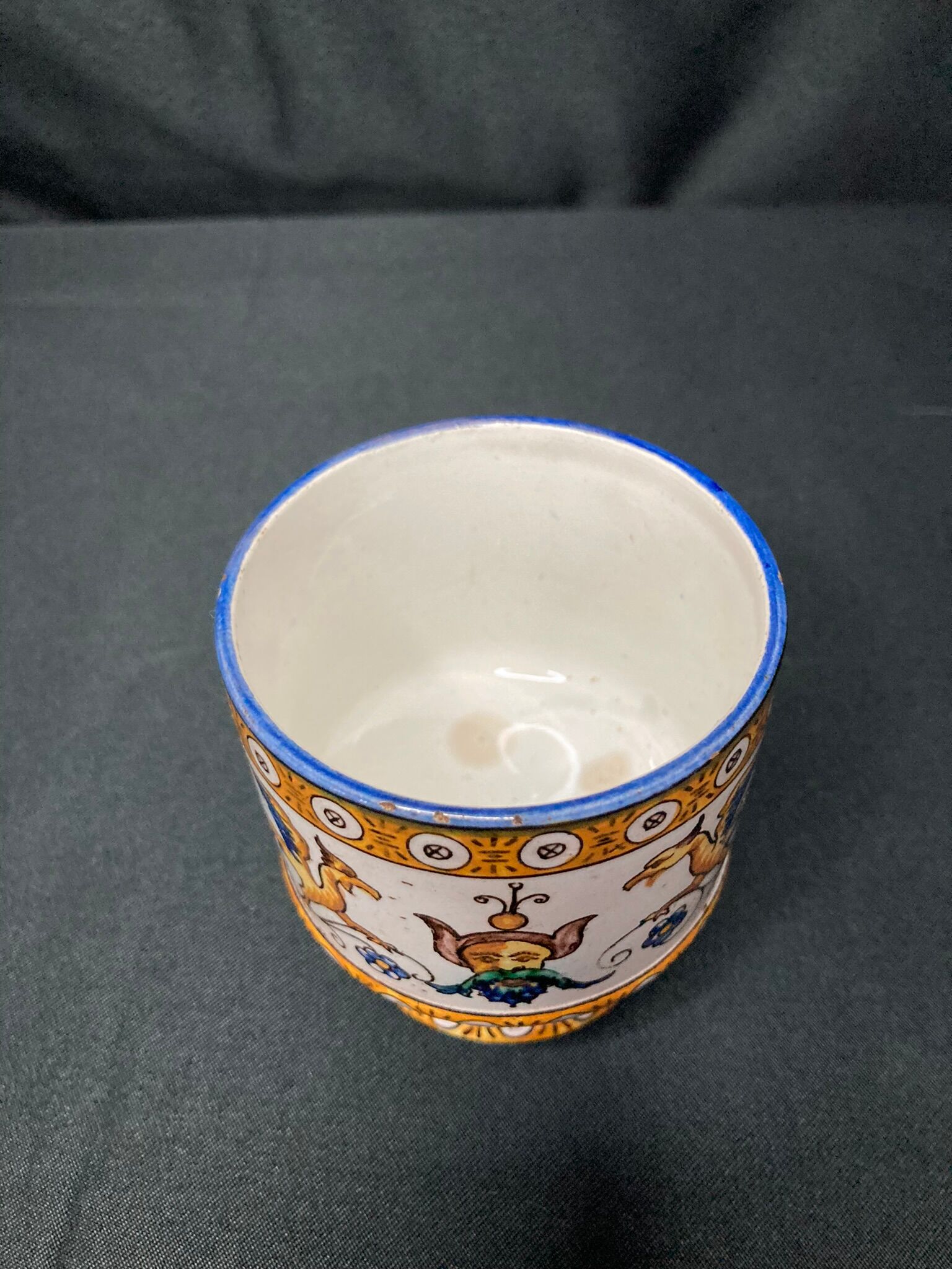 Gien, polychrome earthenware vase Renaissance XXth century