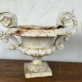 Pair of cast iron garden vases late nineteenth