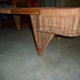 Rattan coffee table with mirror top