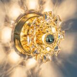 Pair of wall sconces in gilded crystal by Palwa, Germany, 1960s.