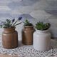 4 old stoneware mustard pots, lab Lagny, vintage France circa 1950/1960