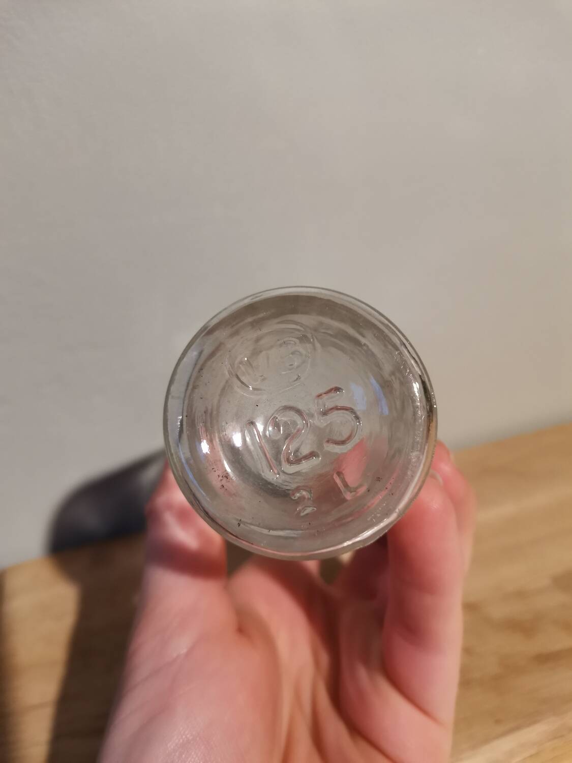 Vintage molded glass graduated apothecary pharmacy bottle