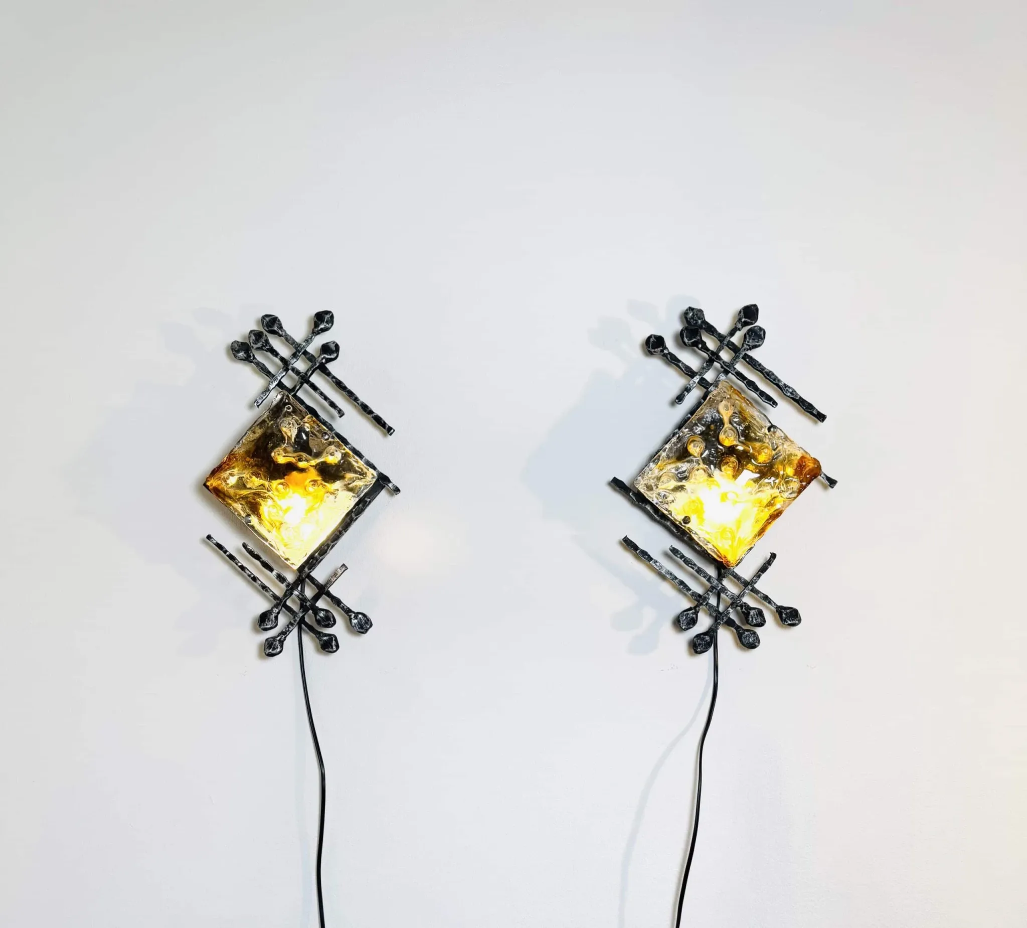 Brutalist Wall Lamps By Tom Ahlström And Hans Ehrlich For A + E Leuchte, Sweden Circa 1960S