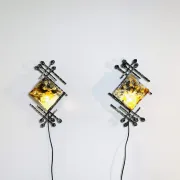 Brutalist Wall Lamps By Tom Ahlström And Hans Ehrlich For A + E Leuchte, Sweden Circa 1960S
