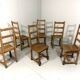 Rustic antique oak high back dining chairs 1900’s
