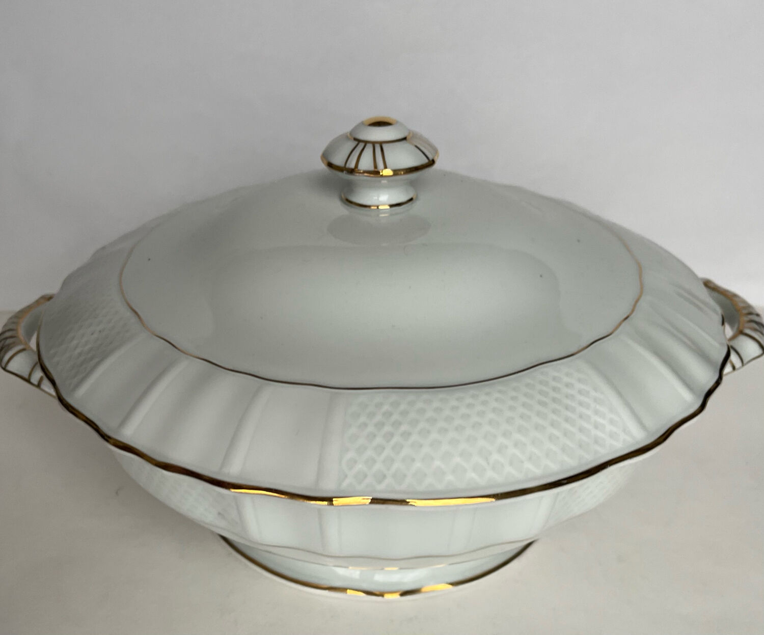 White Limoges porcelain tureen