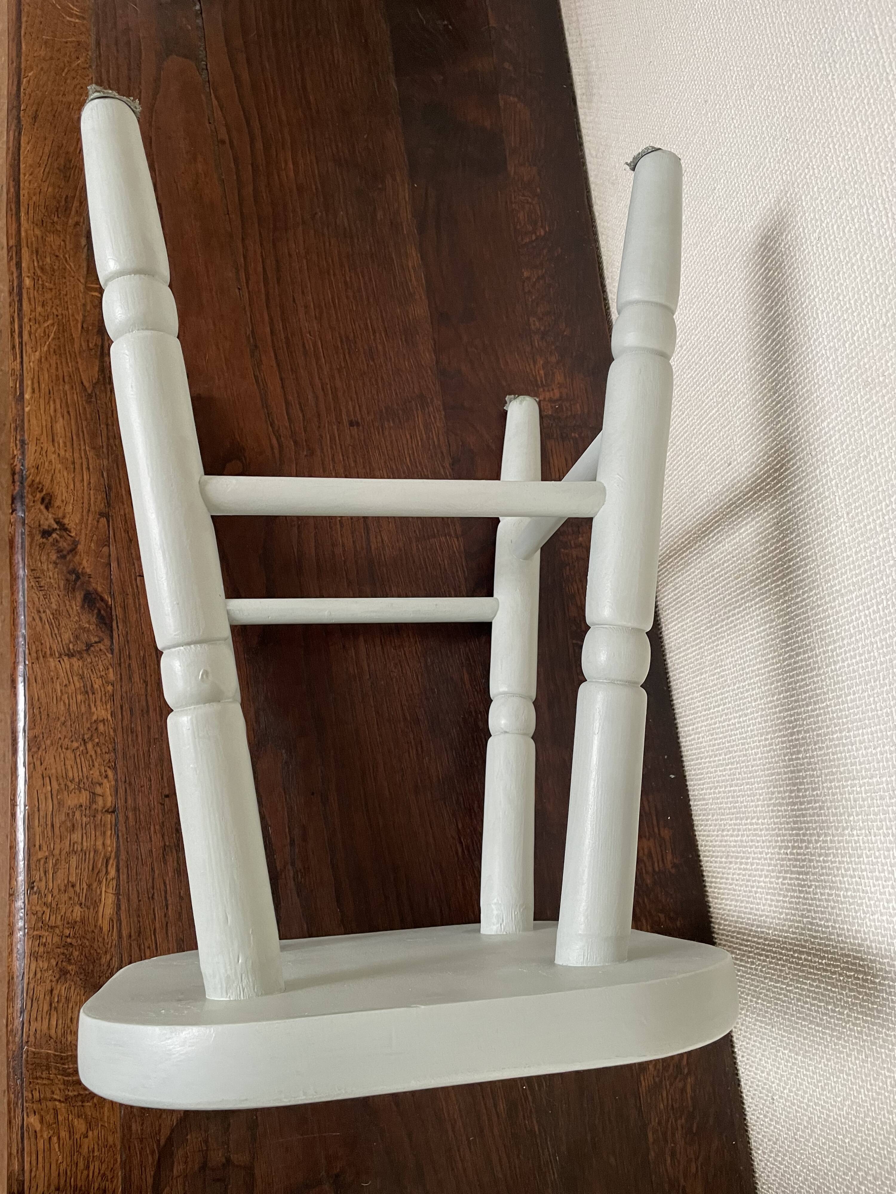 Celadon green pine stool