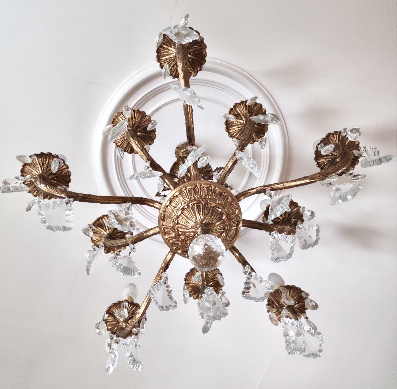 Bronze chandelier with tassels