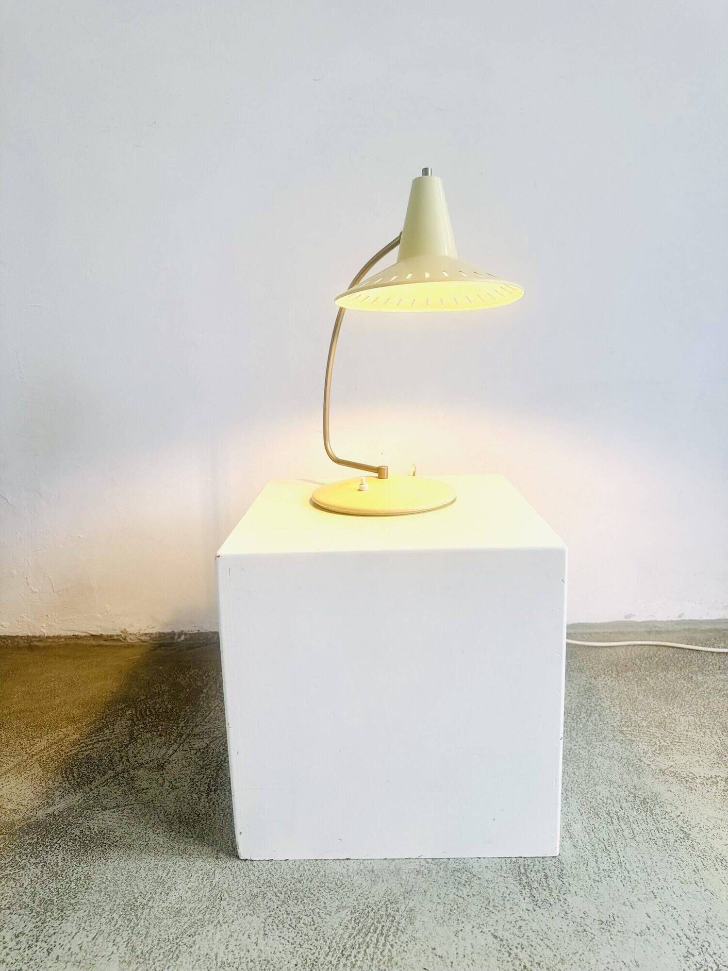 Perforated Saucer-Shaped Table Lamp Anvia Nederland, The Netherlands 1950S