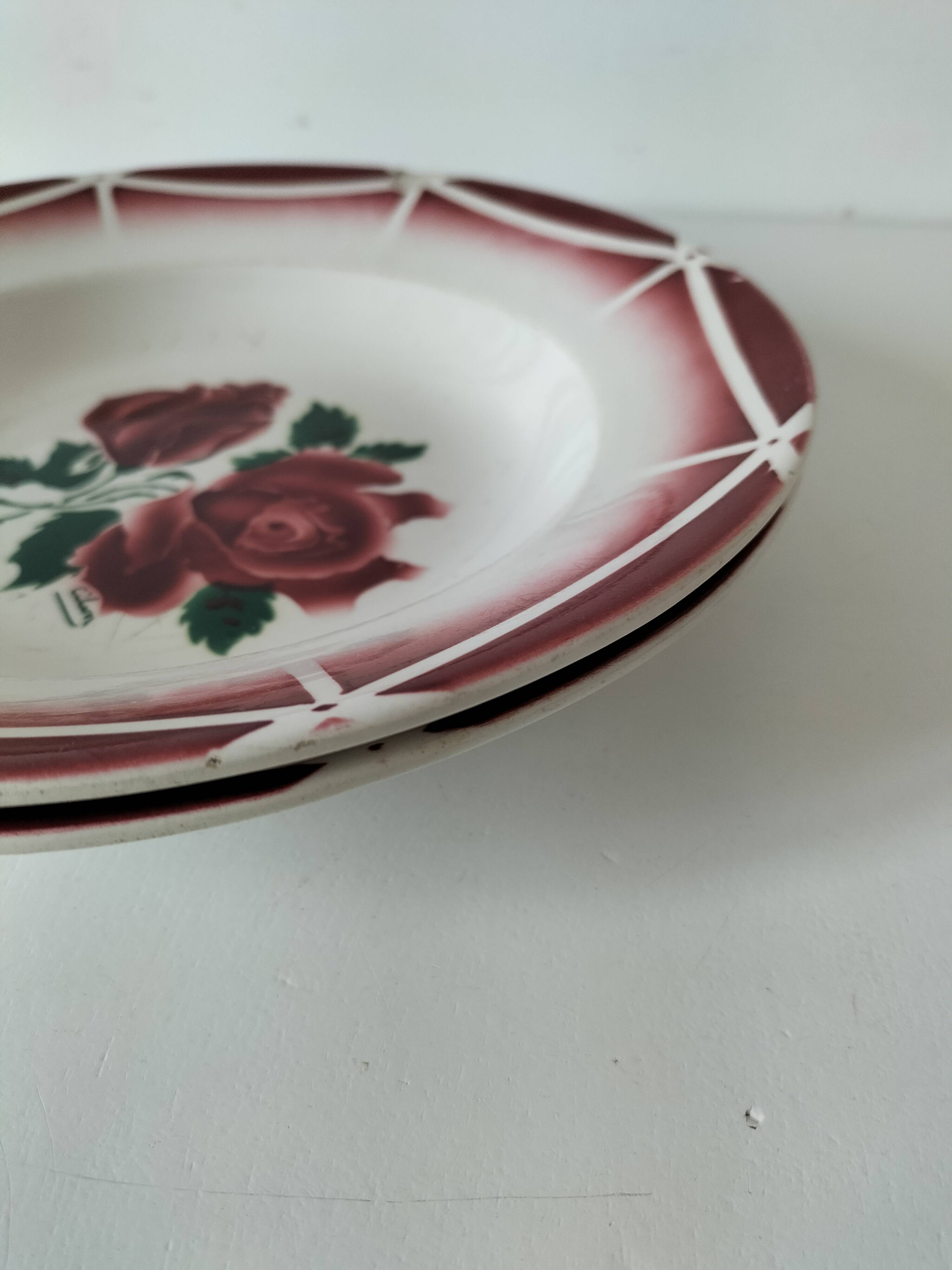 Set of deep plates Digoin Sarreguemines model Cibon