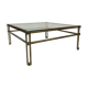 Vintage hollywood regency square brass coffee table