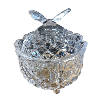 Sucrier en verre vintage Papillon