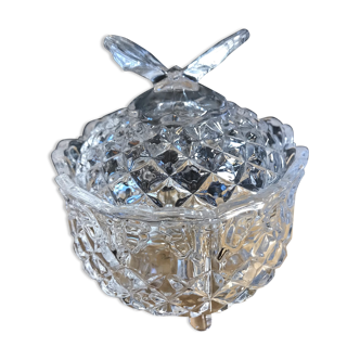 Sucrier en verre vintage Papillon