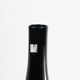 Black and white tempered glass vase, vintage 1960