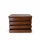 Italian art deco burl walnut chest of drawers, 1850s.
