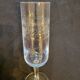 6 engraved crystal champagne flutes (floral) 1920