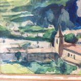 "Provençal Landscape" original watercolor on pencil