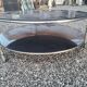 Round coffee table top in black glass