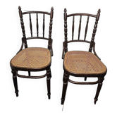 chaises de bistrot cannées de marque FISCHEL x 2