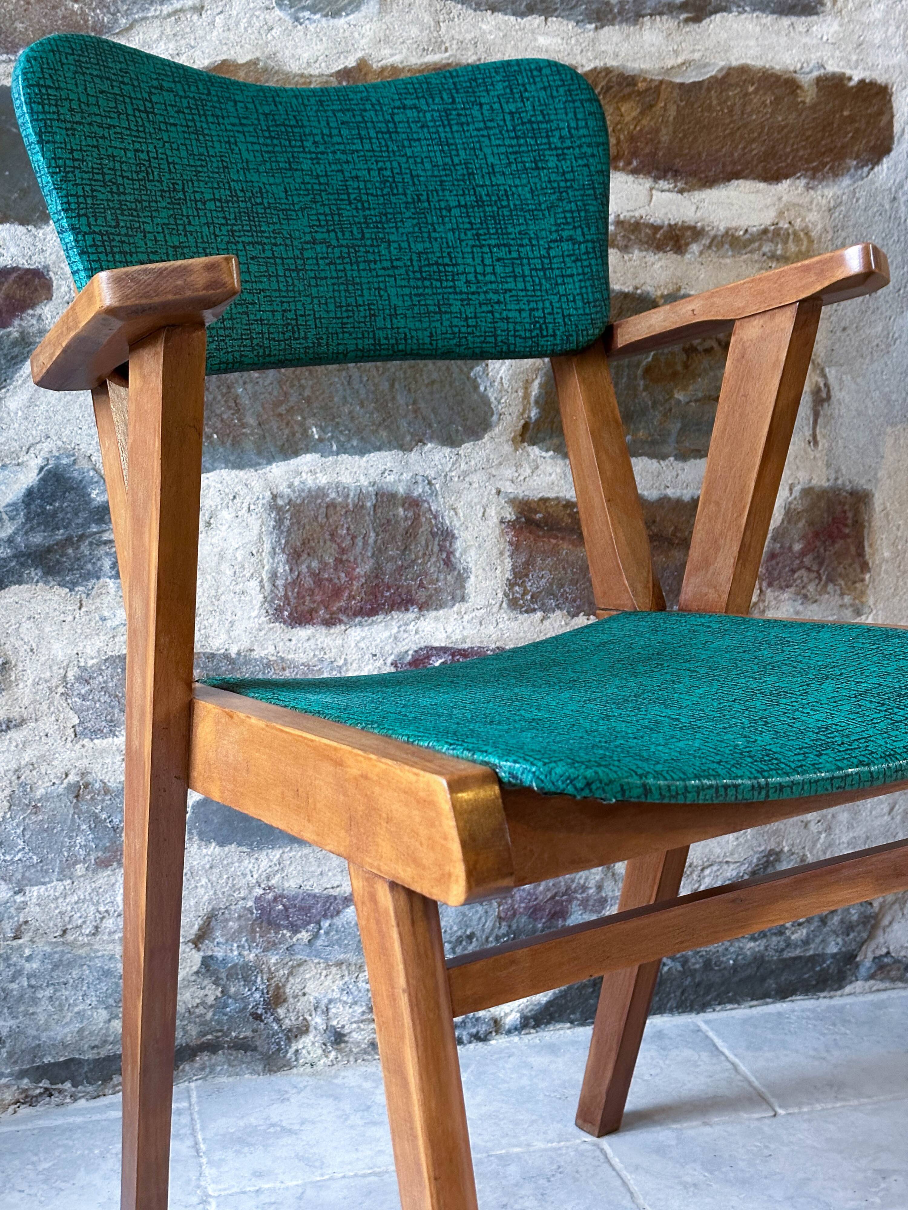 Green bridge chair - 1950s/60s