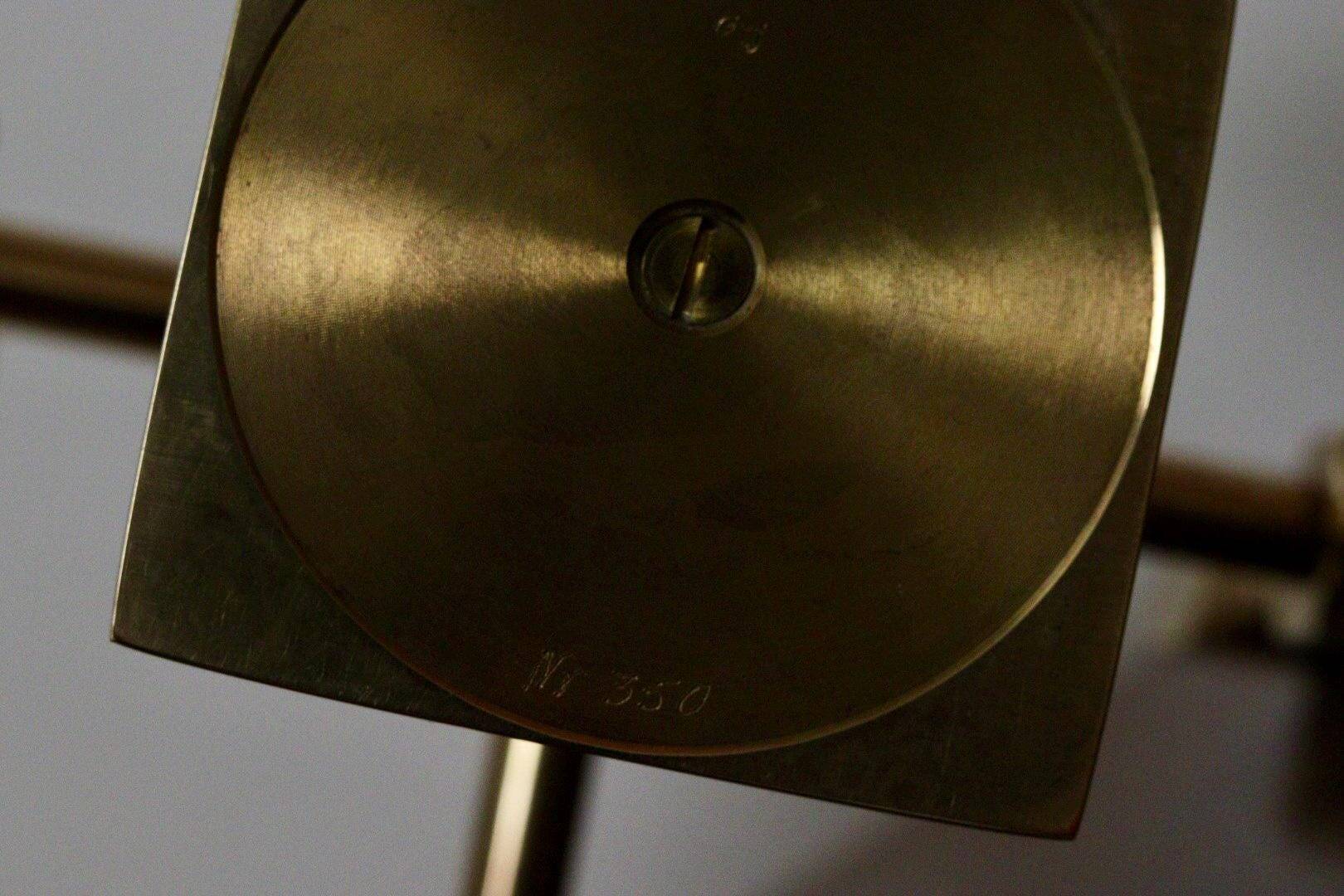 Five-arm Swedish brass candelabra by Gusum circa 1990