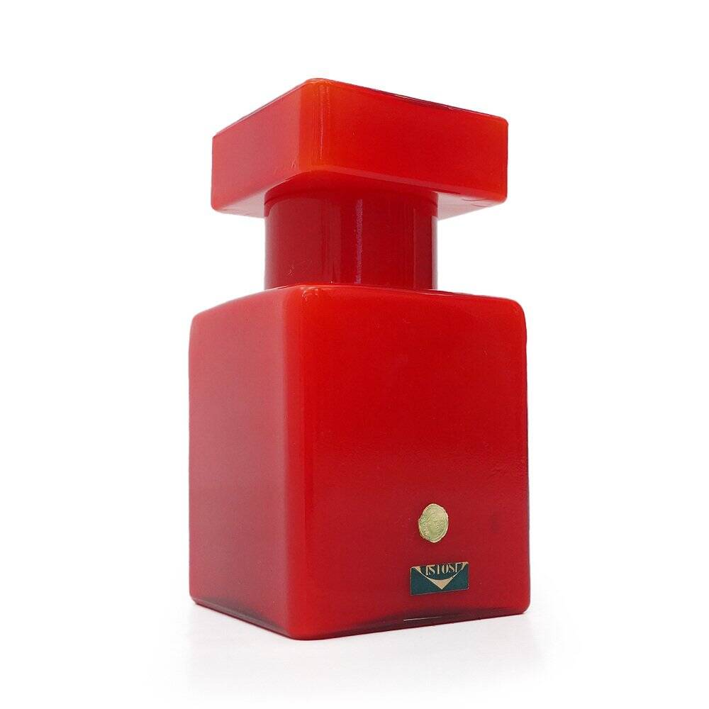 Red glass bottle by Luciano Vistosi for Vistosi, 1960s.
