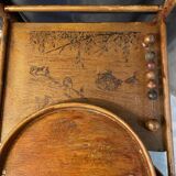 Antique early 20th century baby's top in beech with youpala abacus and tablet
