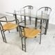 Post modern dining chairs and table, 1980s