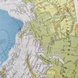 North Pole Arctic Ocean Greenland Iceland vintage map from 1950