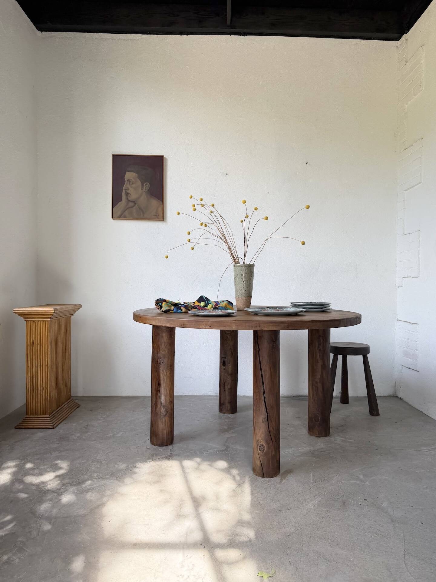 Round table 1950s constructivist walnut
