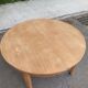 Scandinavian round extendable dining table renovated light oak 172cm