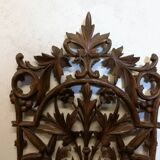 Carved wooden wall shelf