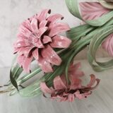 Lustre iron and painted sheet flowers camellias